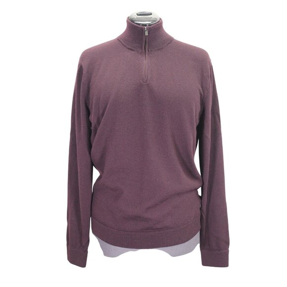 Nordstrom‎ Pullover Sweater Men’s Size Large Merino Wool Mock Neck 1/4 Zip - Picture 1 of 10